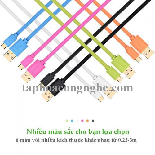 Ugreen 10659 25CM Màu xanh lá Cáp Usb 2.0 Sang Type C mạ vàng US141 30010659